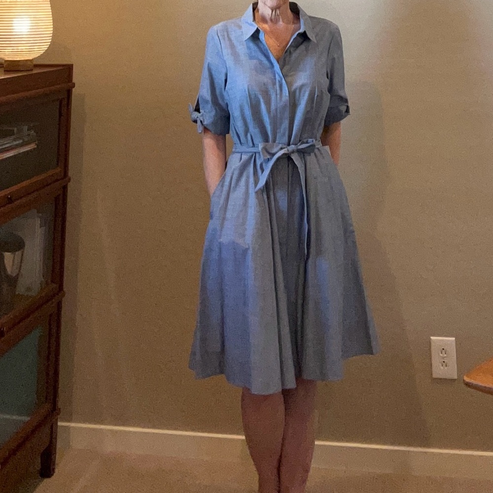 New With Tags (NWT) Calvin Klein Cotton/Denim Dress w/pockets Size 12